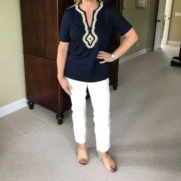 Tory Burch Vanner Cropped pants size 2 - Picture 8 of 9